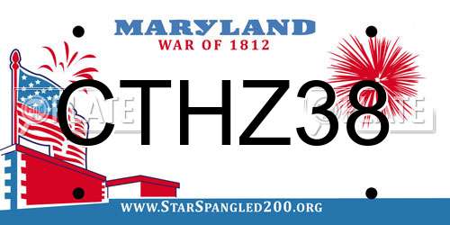 CTHZ38 Maryland License Plate