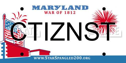 CTIZNST Maryland License Plate