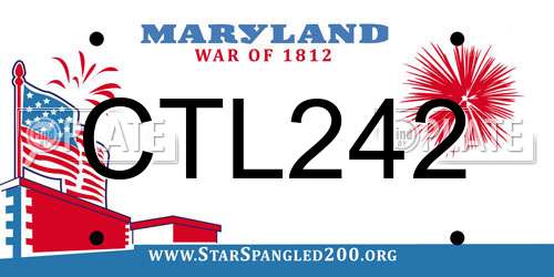 CTL242 Maryland License Plate