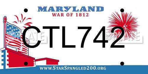 CTL742 Maryland License Plate