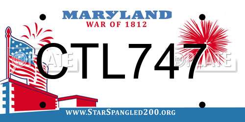CTL747 Maryland License Plate