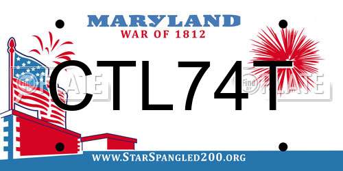 CTL74T Maryland License Plate