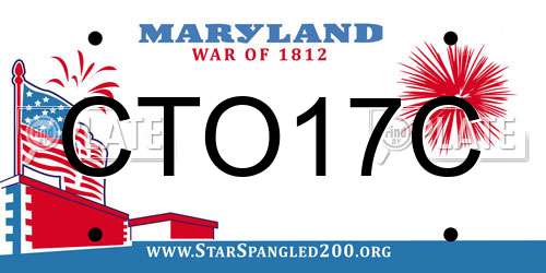 CTO17C Maryland License Plate