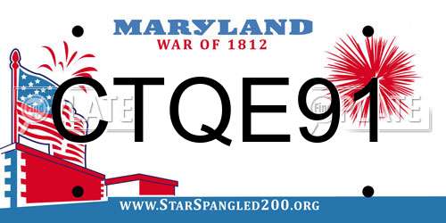 CTQE91 Maryland License Plate