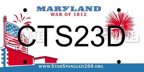 CTS23D Maryland License Plate