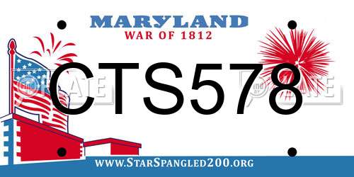 CTS578 Maryland License Plate