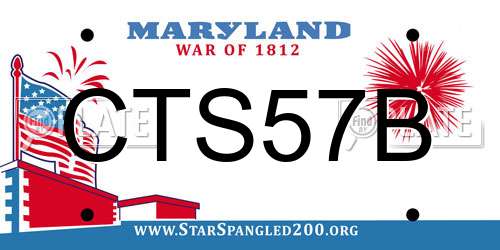 CTS57B Maryland License Plate