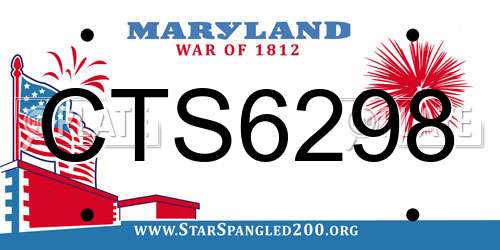 CTS6298 Maryland License Plate