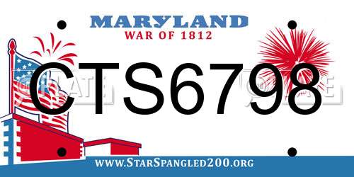 CTS6798 Maryland License Plate