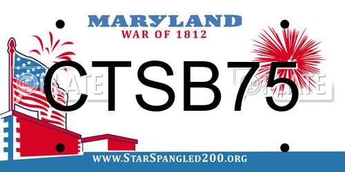 CTSB75 Maryland License Plate