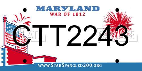 CTT2243 Maryland License Plate