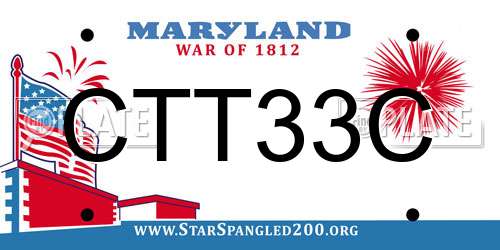 CTT33C Maryland License Plate