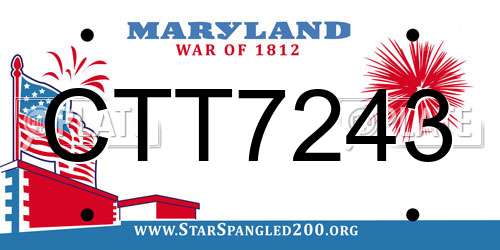 CTT7243 Maryland License Plate