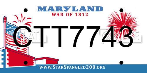 CTT7743 Maryland License Plate