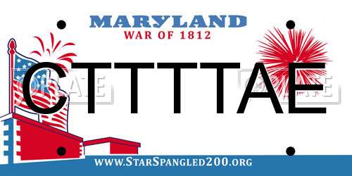 CTTTTAE Maryland License Plate