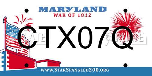 CTX07Q Maryland License Plate