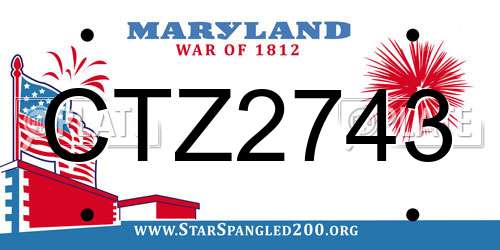 CTZ2743 Maryland License Plate
