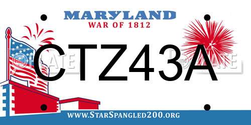 CTZ43A Maryland License Plate