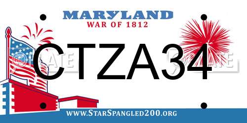 CTZA34 Maryland License Plate