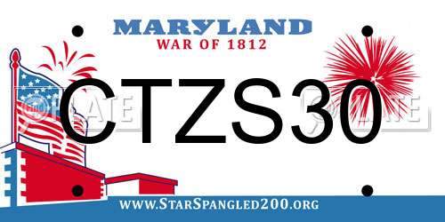 CTZS30 Maryland License Plate