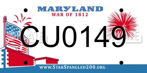 CU0149 Maryland License Plate