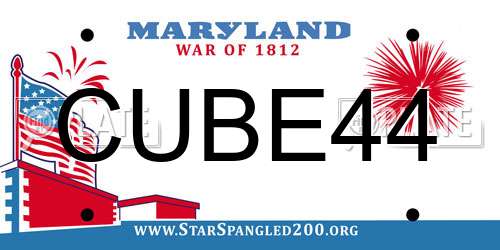 CUBE44 Maryland License Plate