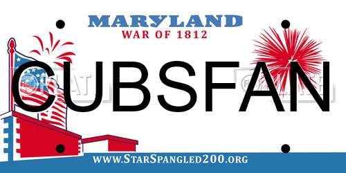 CUBSFAN Maryland License Plate