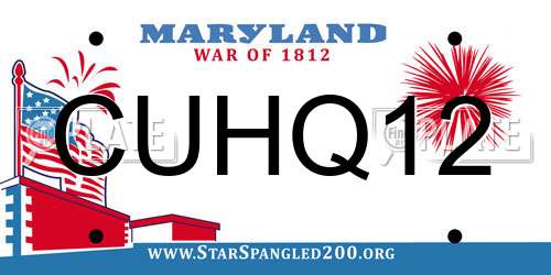 CUHQ12 Maryland License Plate