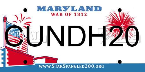 CUNDH20 Maryland License Plate
