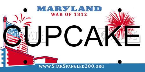 CUPCAKE Maryland License Plate