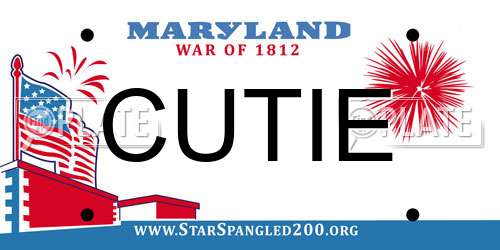 CUTIE Maryland License Plate