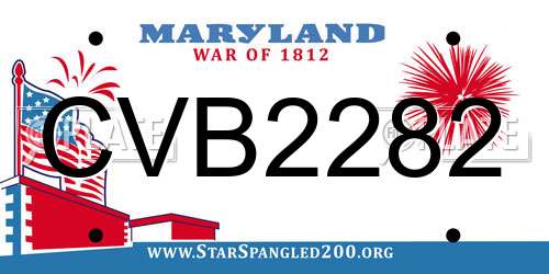 CVB2282 Maryland License Plate