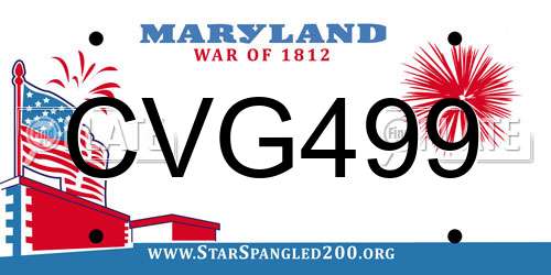 CVG499 Maryland License Plate