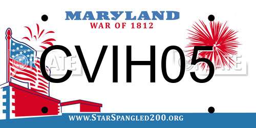 CVIH05 Maryland License Plate
