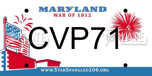 CVP71 Maryland License Plate
