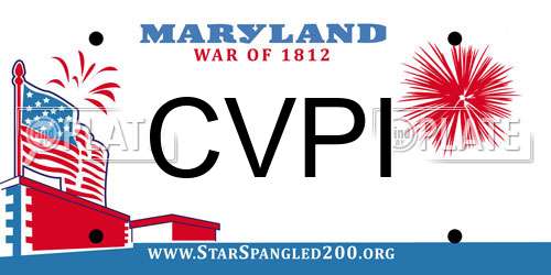 CVPI Maryland License Plate
