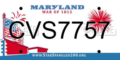 CVS7757 Maryland License Plate