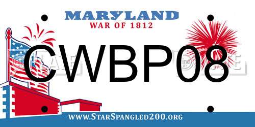 CWBP08 Maryland License Plate