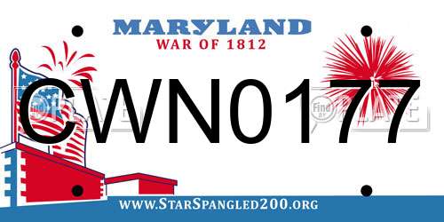 CWN0177 Maryland License Plate
