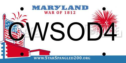 CWSOD4 Maryland License Plate