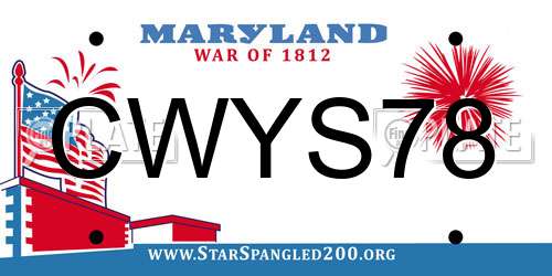 CWYS78 Maryland License Plate