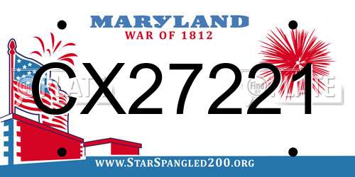 CX27221 Maryland License Plate