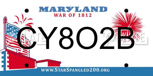 CY8O2B Maryland License Plate