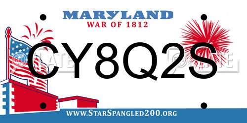 CY8Q2S Maryland License Plate