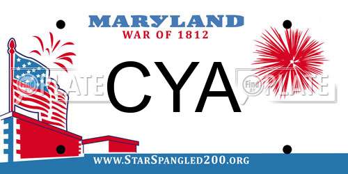 CYA Maryland License Plate