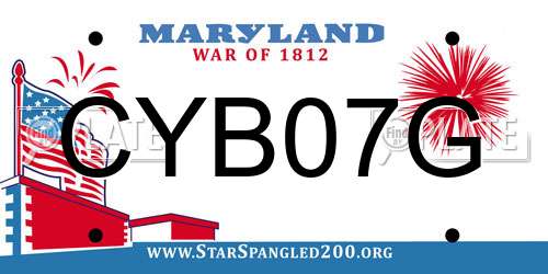 CYB07G Maryland License Plate