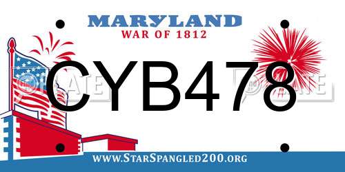 CYB478 Maryland License Plate
