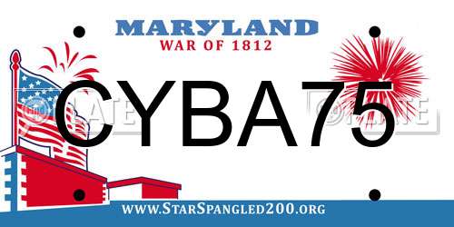 CYBA75 Maryland License Plate