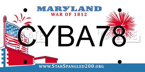 CYBA78 Maryland License Plate