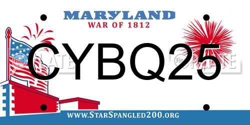 CYBQ25 Maryland License Plate